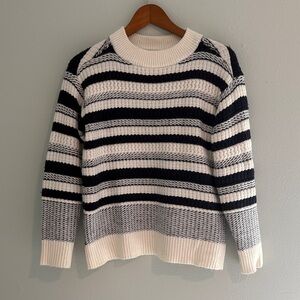 Ann Taylor Black and White Striped Sweater